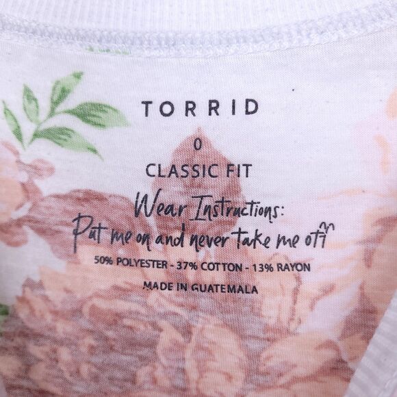 Torrid T Shirt 0X Floral Classic Fit - Picture 10 of 11
